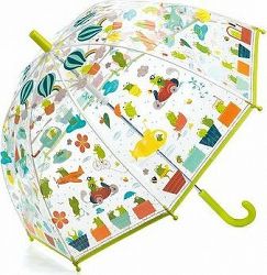 Djeco Krásny dizajnový dáždnik – Žabie cestovanie