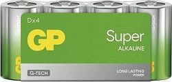 GP Alkalická batéria Super D (LR20), 4 ks