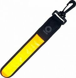 Reflexná páska + LED PL-1P02, so zapínaním na karabínku, žltá