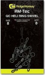 RidgeMonkey RM-Tec Quick Change Heli Ring Swivel Veľkosť 8 8 ks