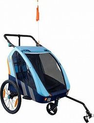 Trailblazer detský kombinovaný vozík za bicykel + kočík pre 2 deti – modrý