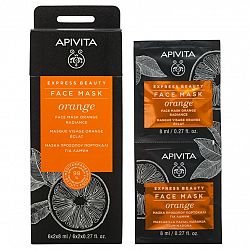 Apivita Express Beauty Orange rozjasňujúca pleťová maska 2 x 8 ml