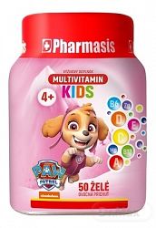 Pharmasis MULTIVITAMIN KIDS Labková patrola želé pre deti, ružové 50 ks