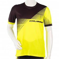 Crussis pánske športové tričko krátky rukáv čierna/žltá fluo - 3XL