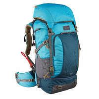 FORCLAZ Dámsky batoh na treking a cestovanie 50 litrov - Travel 500, modrý TYRKYSOVÁ PRE DOSPELÝCH