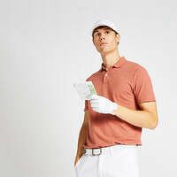 INESIS Pánska golfová polokošeľa s krátkym rukávom terakotová GAŠTANOVÁ XL