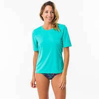 OLAIAN Dámske tričko s UV ochranou s krátkym rukávom na surf tyrkysové TYRKYSOVÁ XL