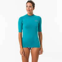 OLAIAN Dámske tričko Top 100 proti UV žiareniu na surf s krátkym rukávom tyrkysové TYRKYSOVÁ 2XL