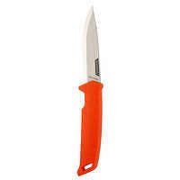 SOLOGNAC Poľovnícky nôž s pevnou čepeľou Sika 100 Grip oranžový ORANŽOVÁ