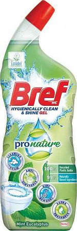 BREF Hygienically Clean & Shine Pro Nature Mint & Eucalyptus, WC čistič 700 ml