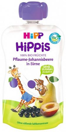 HiPP BIO 100% ovocie Hruška Čierne ríbezle Slivka 100 g