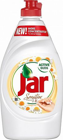 Jar Sensitive prostriedok na umývanie riadu Chamomile & Vitamin E 450 ml