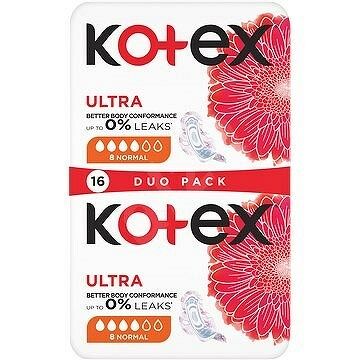 Kotex vložky Ultra Normal s kridelkami 16 ks